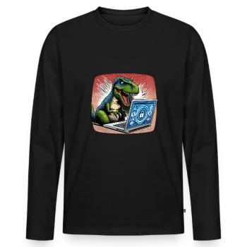 Analyste en piratage éthique Cybersécurité éthique - T-shirt manches longues Premium bio Homme - noir - Devant - Nico (187cm)