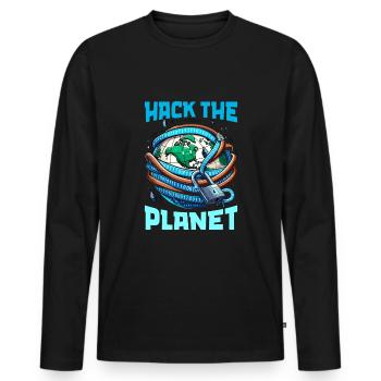 Analyste en piratage éthique Cybersécurité éthique - T-shirt manches longues Premium bio Homme - noir - Devant - Nico (187cm)