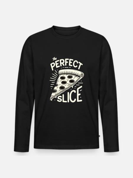 Funny pizza lover pizza enthusiast - Men's Premium Organic Long Sleeve Shirt - black