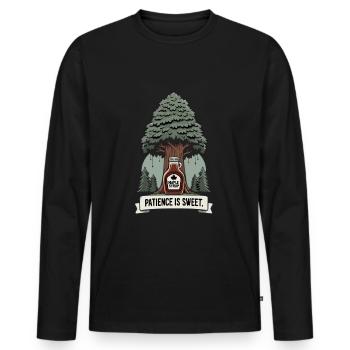 Maple Syrup Canada Tradition and Cones - Men's Premium Organic Long Sleeve Shirt - black - Front - Nico (187cm)