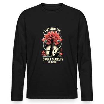 Maple Syrup Canada Tradition and Cones - Men's Premium Organic Long Sleeve Shirt - black - Front - Nico (187cm)