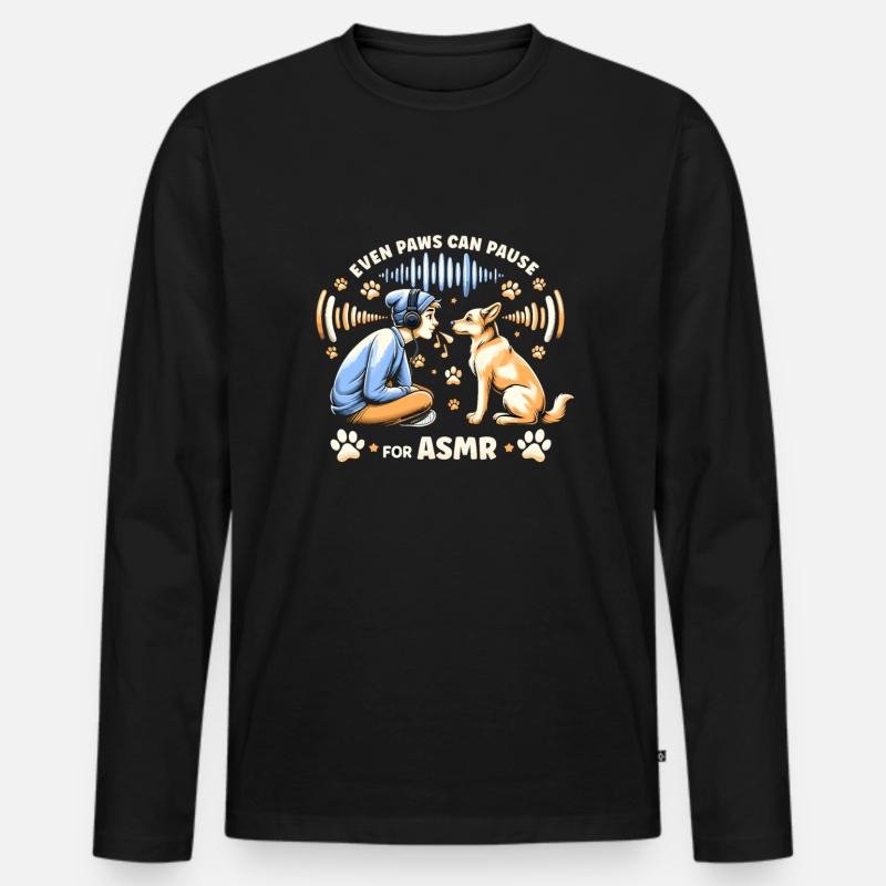 Asmr Whispering Asmr Enthusiast Mindfulness - Männer Premium Bio Langarmshirt - Schwarz