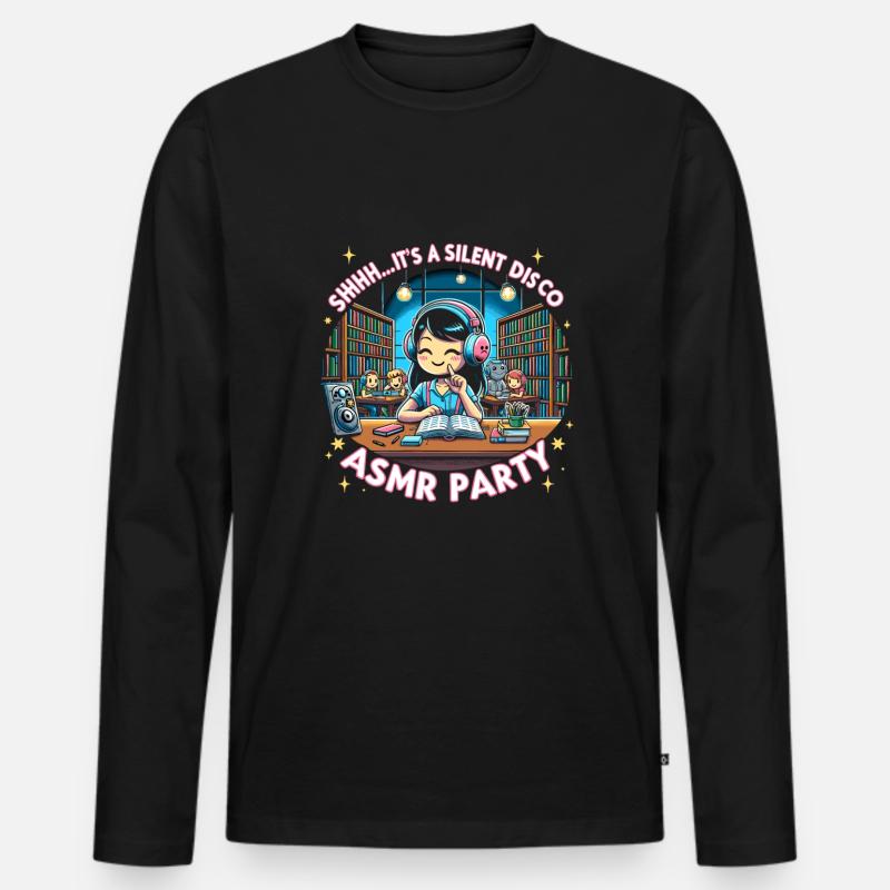 Asmr Whispering Asmr Enthusiast Mindfulness - Männer Premium Bio Langarmshirt - Schwarz
