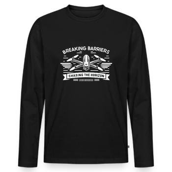 Drohne Pilot Opa Geschenkidee Alter Mann Mit - Männer Premium Bio Langarmshirt - Schwarz - Vorne - Nico (187cm)
