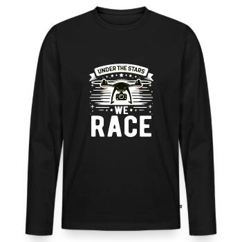 Drohne Pilot Opa Geschenkidee Alter Mann Mit - Männer Premium Bio Langarmshirt - Schwarz - Vorne - Nico (187cm)