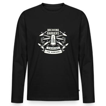 Drohne Pilot Opa Geschenkidee Alter Mann Mit - Männer Premium Bio Langarmshirt - Schwarz - Vorne - Nico (187cm)