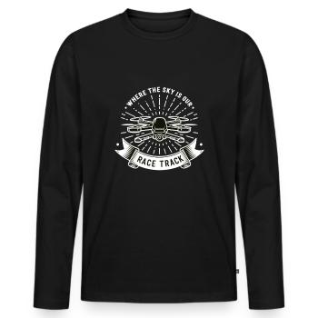 Drohne Pilot Opa Geschenkidee Alter Mann Mit - Männer Premium Bio Langarmshirt - Schwarz - Vorne - Nico (187cm)