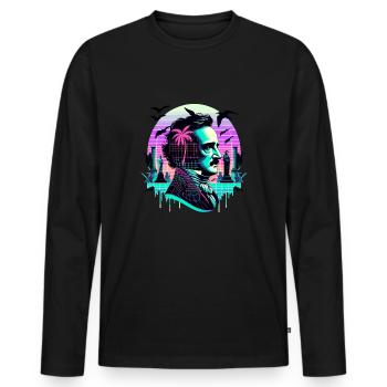 Edgar Allan Poe Fan Classic Literature literary - Männer Premium Bio Langarmshirt - Schwarz - Vorne - Nico (187cm)