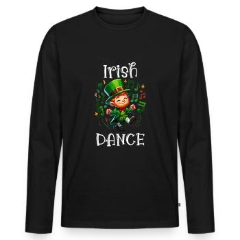Irish Dancing Ireland Outfit Irish Music - Männer Premium Bio Langarmshirt - Schwarz - Vorne - Nico (187cm)