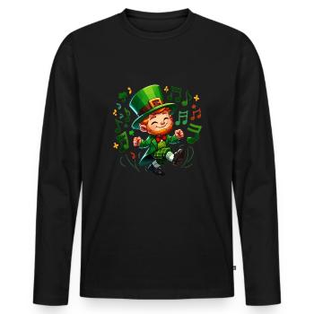 Irish Dancing Ireland Outfit Irish Music - Männer Premium Bio Langarmshirt - Schwarz - Vorne - Nico (187cm)