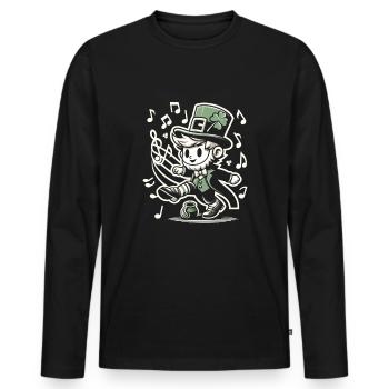 Irish Dancing Ireland Outfit Irish Music - Männer Premium Bio Langarmshirt - Schwarz - Vorne - Nico (187cm)