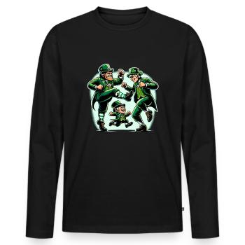 Irish Dancing Ireland Outfit Irish Music - Männer Premium Bio Langarmshirt - Schwarz - Vorne - Nico (187cm)