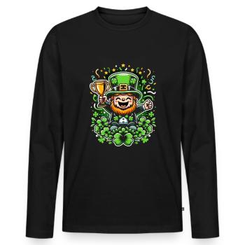 Irish Dancing Ireland Outfit Irish Music - Männer Premium Bio Langarmshirt - Schwarz - Vorne - Nico (187cm)