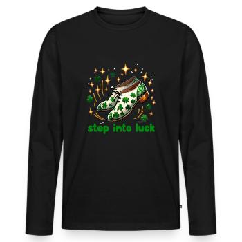 Irish Dancing Ireland Outfit Irish Music - Männer Premium Bio Langarmshirt - Schwarz - Vorne - Nico (187cm)