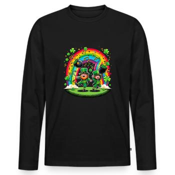 Irish Dancing Ireland Outfit Irish Music - Männer Premium Bio Langarmshirt - Schwarz - Vorne - Nico (187cm)