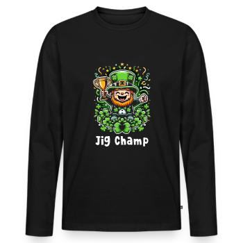Irish Dancing Ireland Outfit Irish Music - Männer Premium Bio Langarmshirt - Schwarz - Vorne - Nico (187cm)