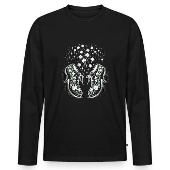 Irish Dancing Ireland Outfit Irish Music - Männer Premium Bio Langarmshirt - Schwarz - Vorne - Nico (187cm)
