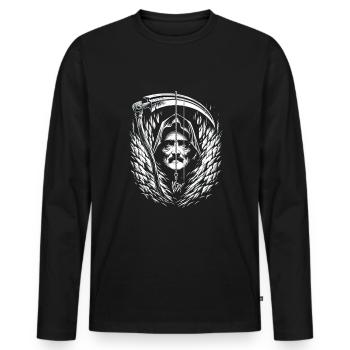 Edgar Allan Poe Fan, Classic Literature, - Men's Premium Organic Long Sleeve Shirt - black - Front - Nico (187cm)