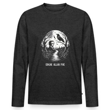 Edgar Allan Poe Fan, Classical Literature, - Men's Premium Organic Long Sleeve Shirt - heather anthracite - Front - Nico (187cm)