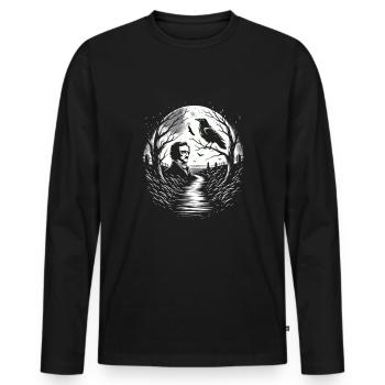 Edgar Allan Poe Fan, Classical Literature, - Men's Premium Organic Long Sleeve Shirt - black - Front - Nico (187cm)