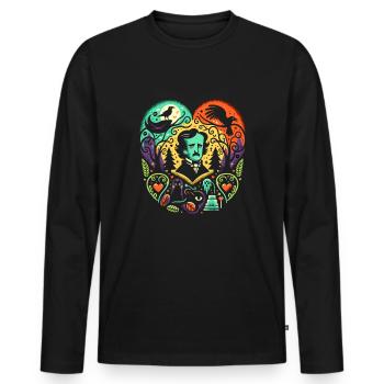 Edgar Allan Poe Fan, Classic Literature, - Men's Premium Organic Long Sleeve Shirt - black - Front - Nico (187cm)