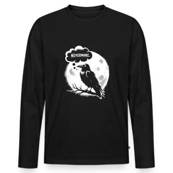 Edgar Allan Poe Fan, Classic Literature, - Men's Premium Organic Long Sleeve Shirt - black - Front - Nico (187cm)