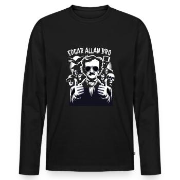 Edgar Allan Poe Fan, Classical Literature, - Men's Premium Organic Long Sleeve Shirt - black - Front - Nico (187cm)