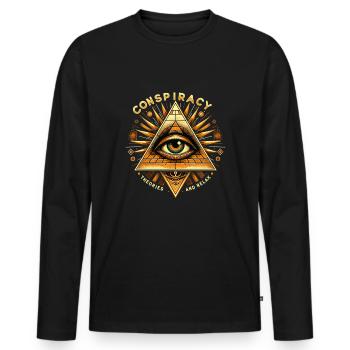 Conspiracy Theories Conspiracy Theorist Illuminati - Men's Premium Organic Long Sleeve Shirt - black - Front - Nico (187cm)