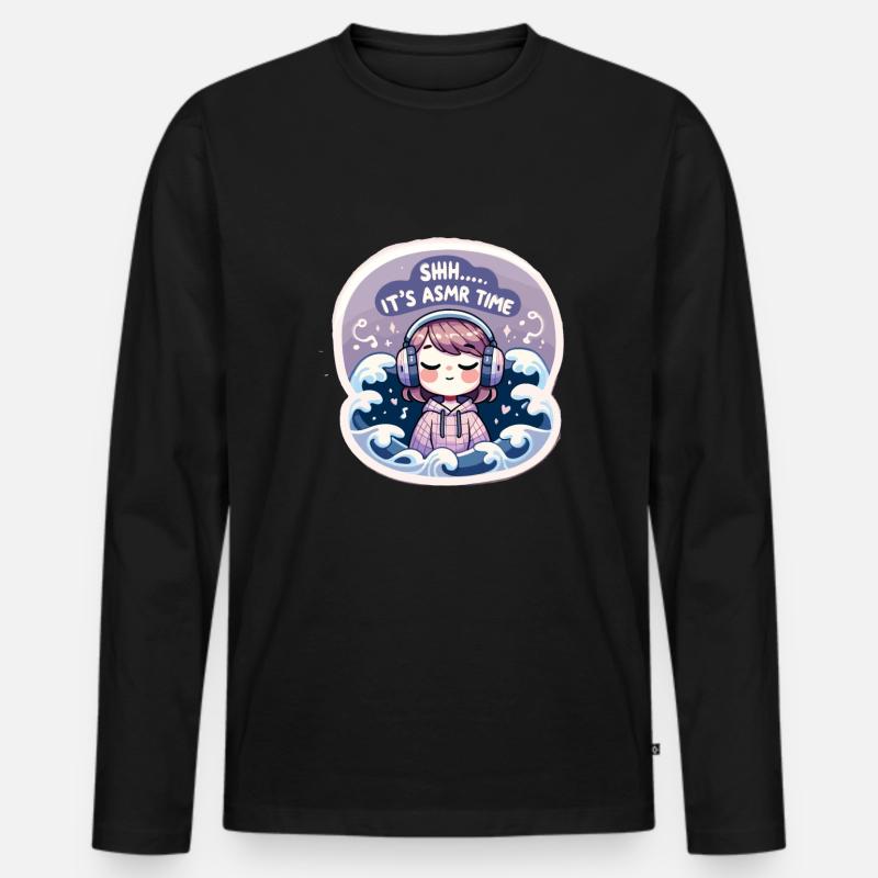 Asmr Whispering Asmr Enthusiast Mindfulness - Männer Premium Bio Langarmshirt - Schwarz