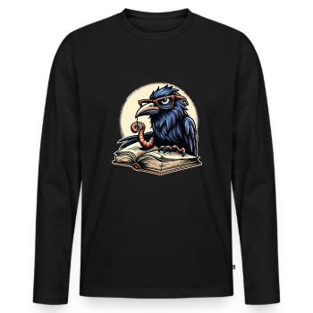 Edgar Allan Poe Fan, Classic Literature, - Men's Premium Organic Long Sleeve Shirt - black - Front - Nico (187cm)