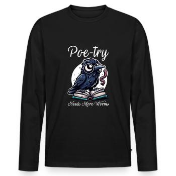 Edgar Allan Poe Fan, Classical Literature, - Men's Premium Organic Long Sleeve Shirt - black - Front - Nico (187cm)