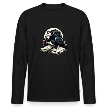 Edgar Allan Poe Fan, Classical Literature, - Men's Premium Organic Long Sleeve Shirt - black - Front - Nico (187cm)