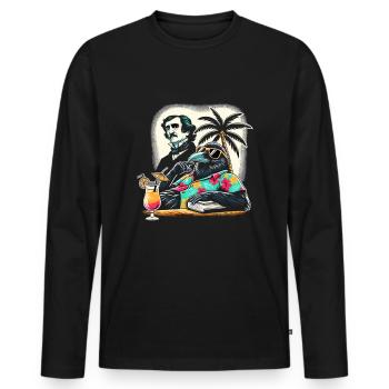Edgar Allan Poe Fan, Classic Literature, - Men's Premium Organic Long Sleeve Shirt - black - Front - Nico (187cm)