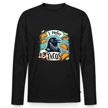 Edgar Allan Poe Fan, Classic Literature, - Men's Premium Organic Long Sleeve Shirt - black - Front - Nico (187cm)