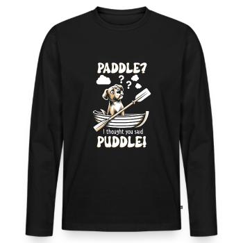 Canotage Papa Capitaine de bateau Ponton Marin Croisière - T-shirt manches longues Premium bio Homme - noir - Devant - Nico (187cm)