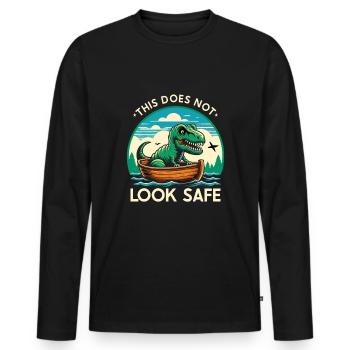 Navigation de plaisance Papa Bateau Capitaine Ponton Sailor Croisière - T-shirt manches longues Premium bio Homme - noir - Devant - Nico (187cm)