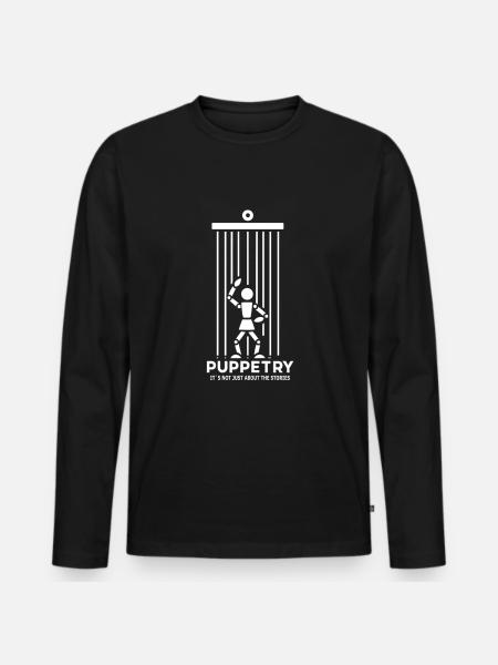 Puppet Mastery Shadow Play Bauchredner-geschenk - Männer Premium Bio Langarmshirt - Schwarz
