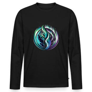 Aurora Aurora Tracker Alaska Wilderness - Men's Premium Organic Long Sleeve Shirt - black - Front - Nico (187cm)