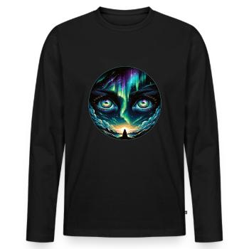 Aurora Aurora Tracker Alaska Wilderness - Men's Premium Organic Long Sleeve Shirt - black - Front - Nico (187cm)