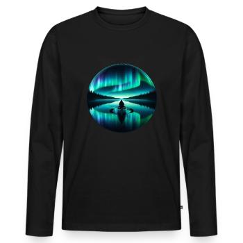 Aurora Aurora Tracker Alaska Wilderness - Men's Premium Organic Long Sleeve Shirt - black - Front - Nico (187cm)