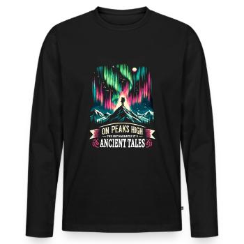 Polarlicht-aurora-verfolger Alaska Wilderness - Männer Premium Bio Langarmshirt - Schwarz - Vorne - Nico (187cm)
