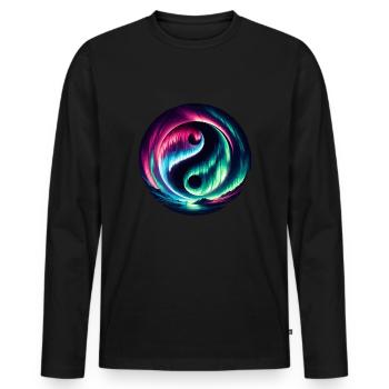 Aurora Aurora Tracker Alaska Wilderness - Men's Premium Organic Long Sleeve Shirt - black - Front - Nico (187cm)