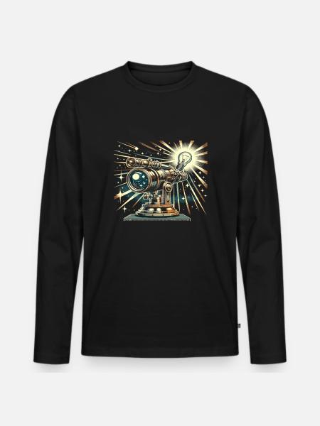 Astrophotography Astronomy Space Camera - Men's Premium Organic Long Sleeve Shirt - black