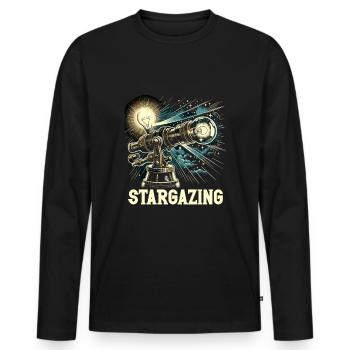 Astrophotography Astronomy Space Camera - Men's Premium Organic Long Sleeve Shirt - black - Front - Nico (187cm)