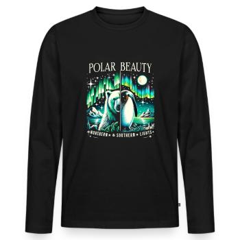 Aurora Aurora Tracker Alaska Wilderness - Men's Premium Organic Long Sleeve Shirt - black - Front - Nico (187cm)