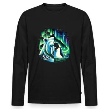 Aurora Aurora Tracker Alaska Wilderness - Men's Premium Organic Long Sleeve Shirt - black - Front - Nico (187cm)
