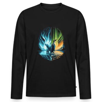 Aurora Aurora Tracker Alaska Wilderness - Men's Premium Organic Long Sleeve Shirt - black - Front - Nico (187cm)