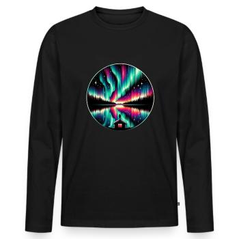 Aurora Aurora Tracker Alaska Wilderness - Men's Premium Organic Long Sleeve Shirt - black - Front - Nico (187cm)
