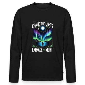 Aurora Aurora Tracker Alaska Wilderness - Men's Premium Organic Long Sleeve Shirt - black - Front - Nico (187cm)