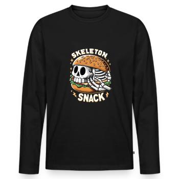 Burger d’horreur Spooky fast-food halloween - T-shirt manches longues Premium bio Homme - noir - Devant - Nico (187cm)
